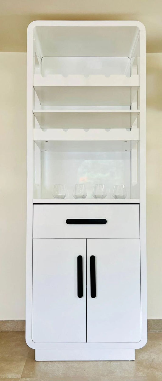 white bar cabinet By Ashborn furniture