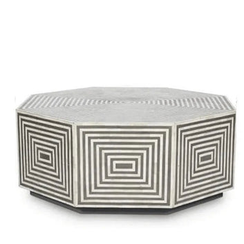 BONE INLAY HEXAGON COFFEE TABLE   BY ASHBORN FURNITURE | Image 2