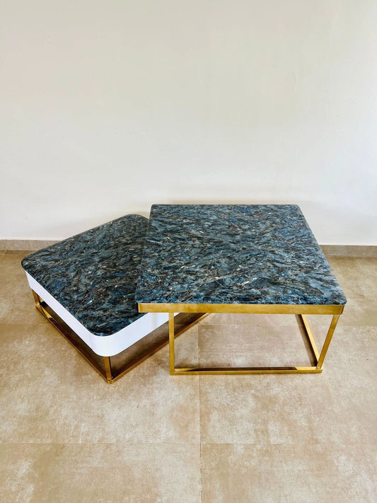 Mettalic essence nesting table   by Ashborn Furniture
