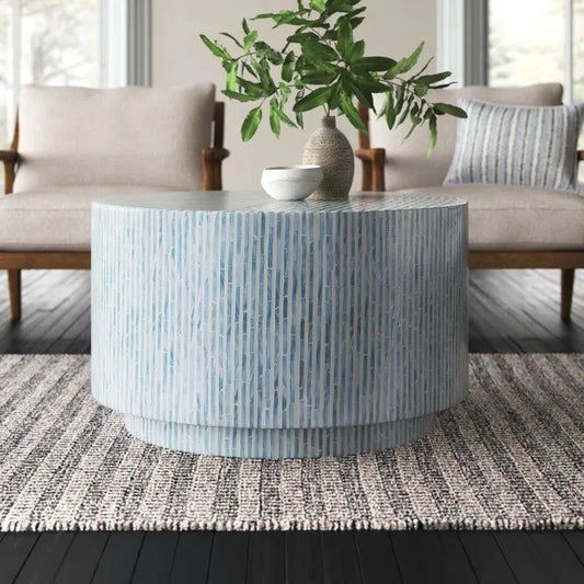 Marcello coffee table in bone inlay   by Ashborn Furniture