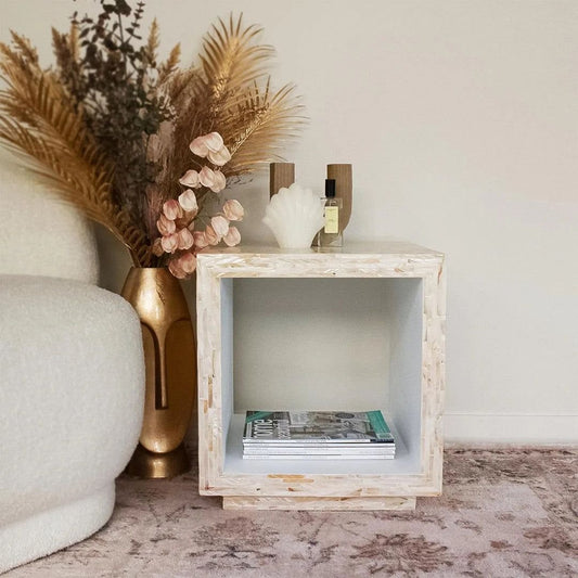 Aurora Mother of pearl inlay side table  by Ashborn Furniture