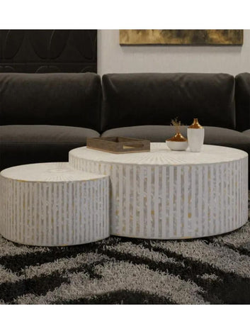 mother of pearl nesting table By Ashborn furniture | Image 2