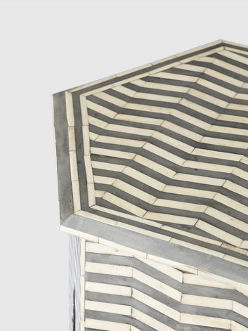 Zig Zag Bone inlay Side table By Ashborn Furniture | Image 2