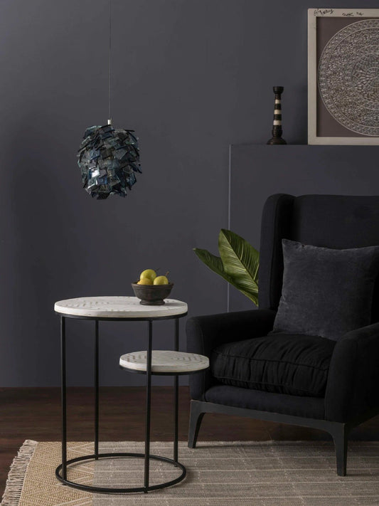 Luxe mother of pearl side table by Ashborn furniture