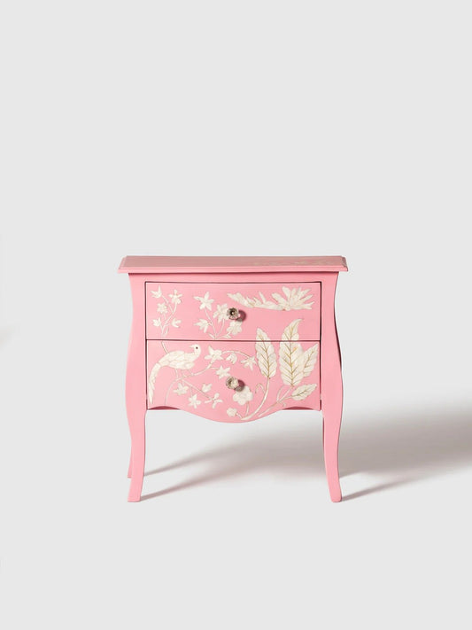 pink blush mother of pearl side table