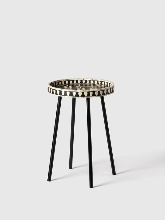 oslo bone inlay side table By Ashborn furniture