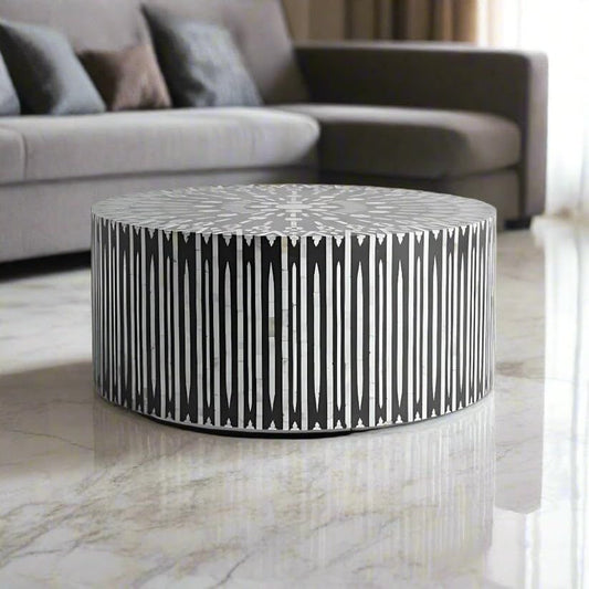 round black and white mother of pearl By Ashborn furniture