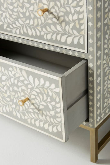 Floral bone inlay chest of drawer by Ashborn furniture | Image 2