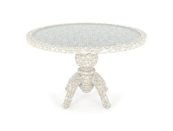 Behrooz 4 seater Dining Table in mother of pearl By Ashborn furniture | Image 2
