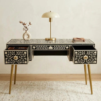 Elite bone inlay study table by Ashborn furniture | Image 2