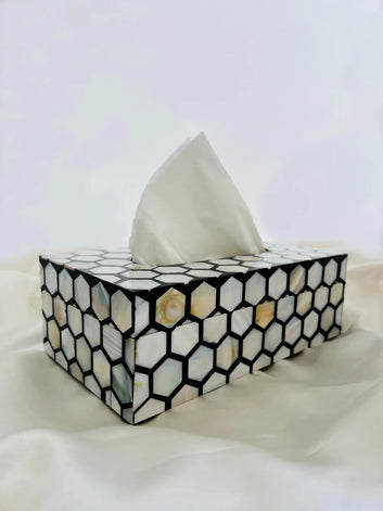 Honey comb pattern tissue boxes by Ashborn furniture | Image 2
