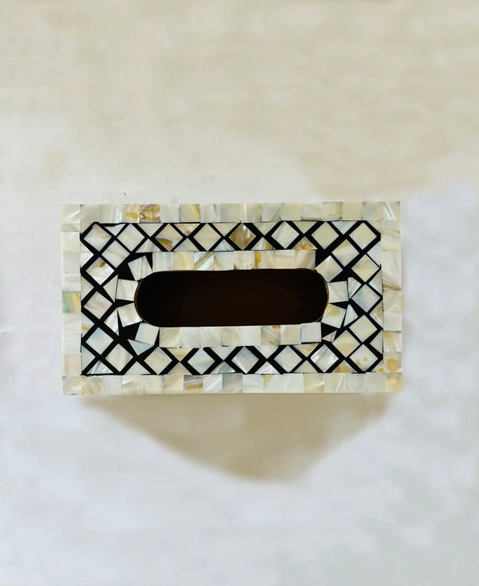 Grace Tissue Box in Mother of pearl by Ashborn furniture