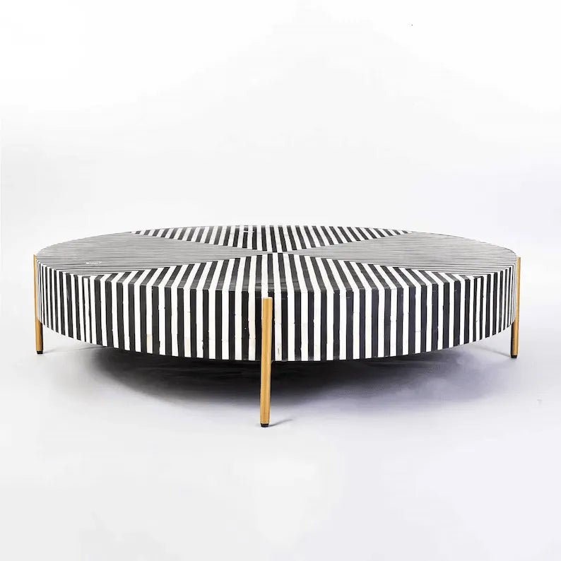Jodha Furniture Maris Striped Coffe table in bone inlay       by Ashborn Furniture