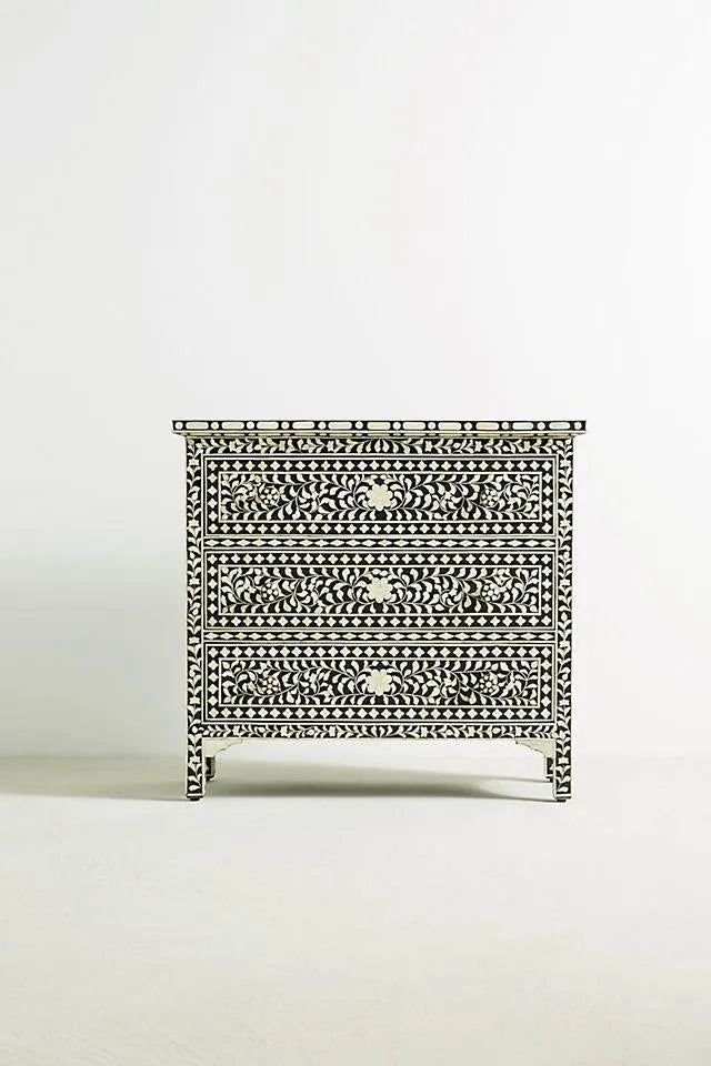 Jodha furniture fleur chest of drawers in bone inlay