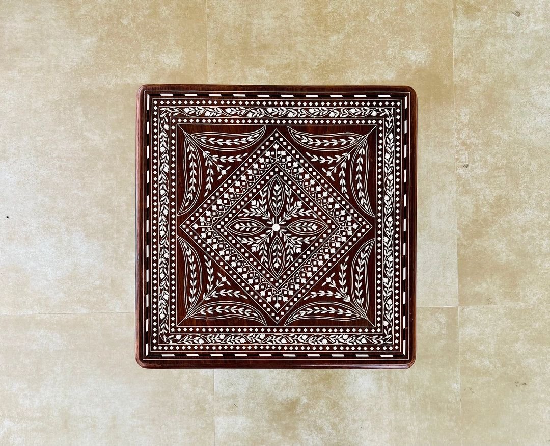 Jodha furniture berma teak bone inlay end table          by Ashborn Furniture