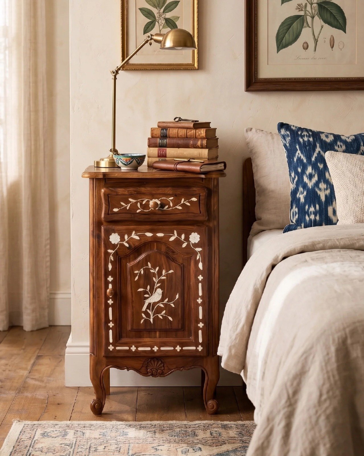 Jodha furniture Aspen mother of pearl side table by Ashborn furniture