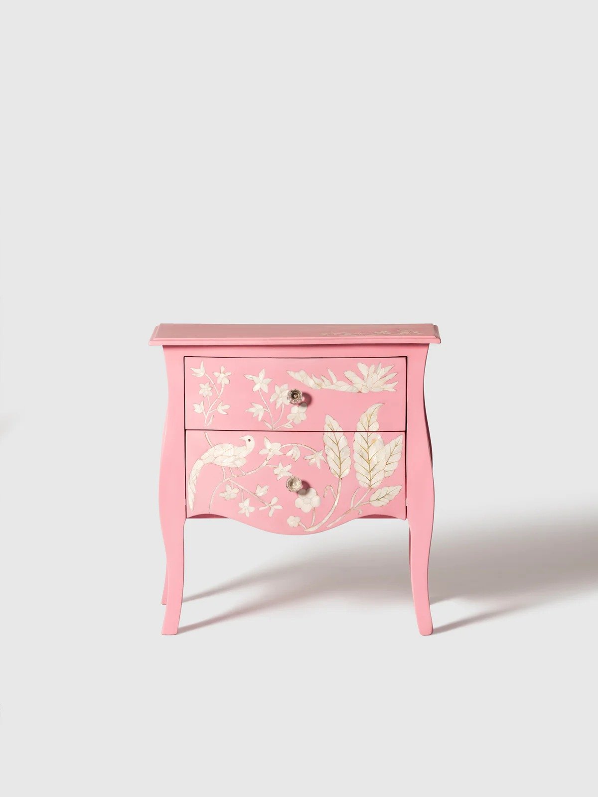 Jodha furniture pink blush mother of pearl side table