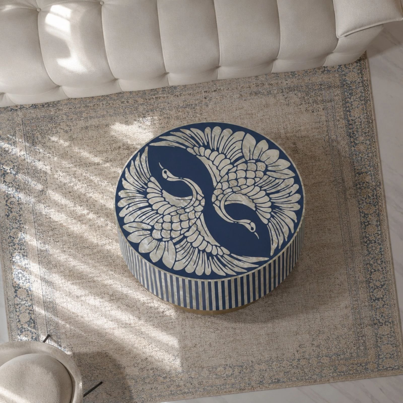  blue sapphire mother of pearl coffee table