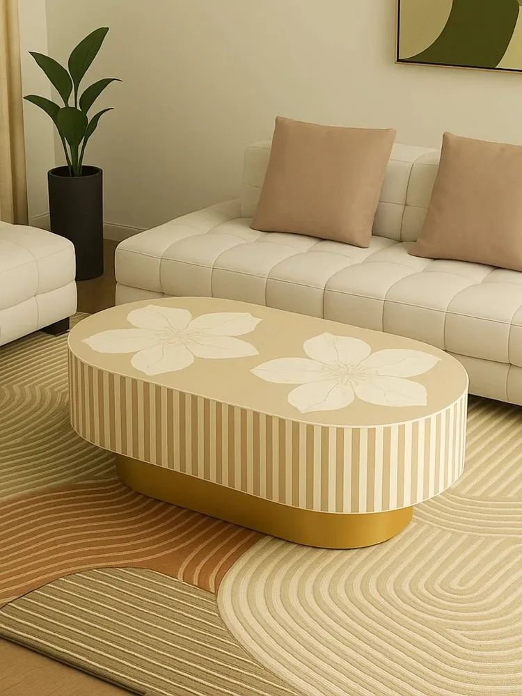 blossom bone inlay coffee table by Ashborn furniture