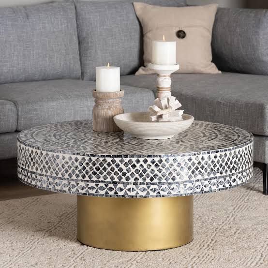 cario mother of pearl coffee table by Ashborn furniture