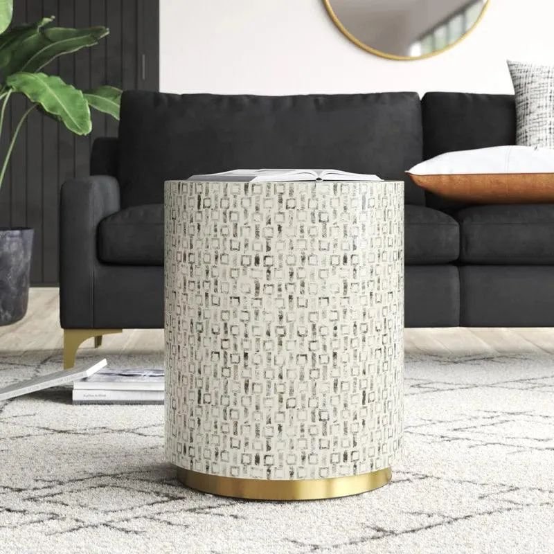Regal Mother of pearl side table by Ashborn furniture