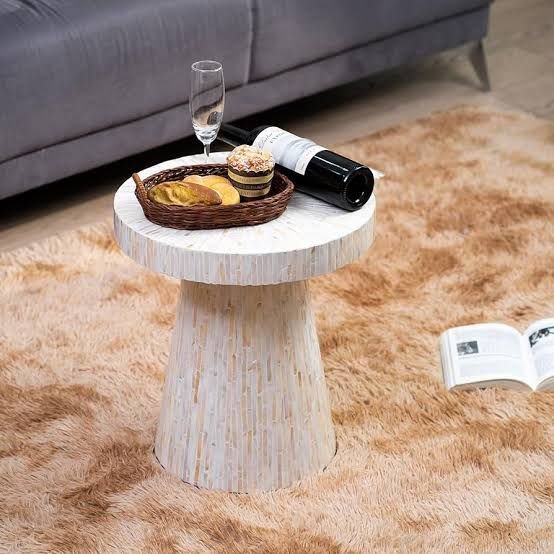 Camellia Mother of pearl side table by Ashborn furniture