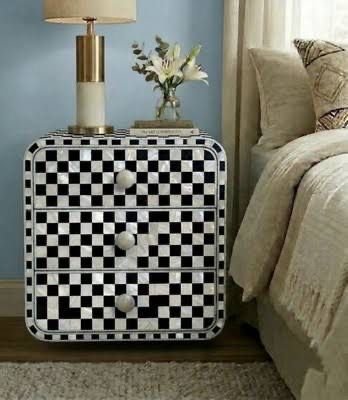 check pattern side table by Ashborn furniture