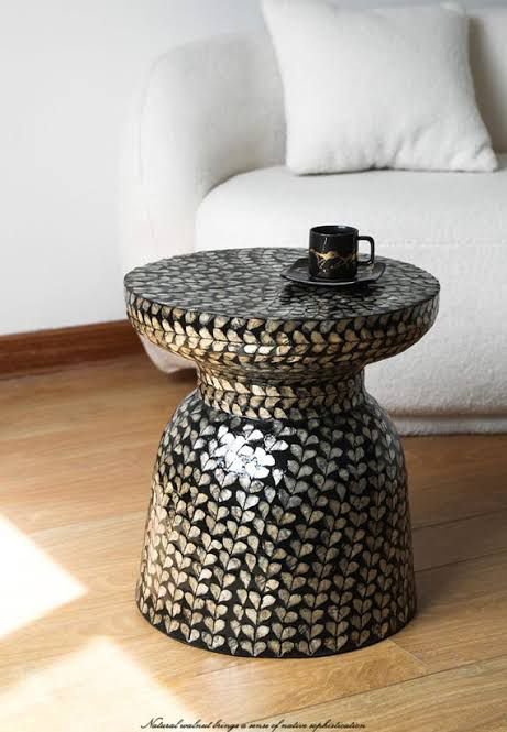 opal bloom mother of pearl side table