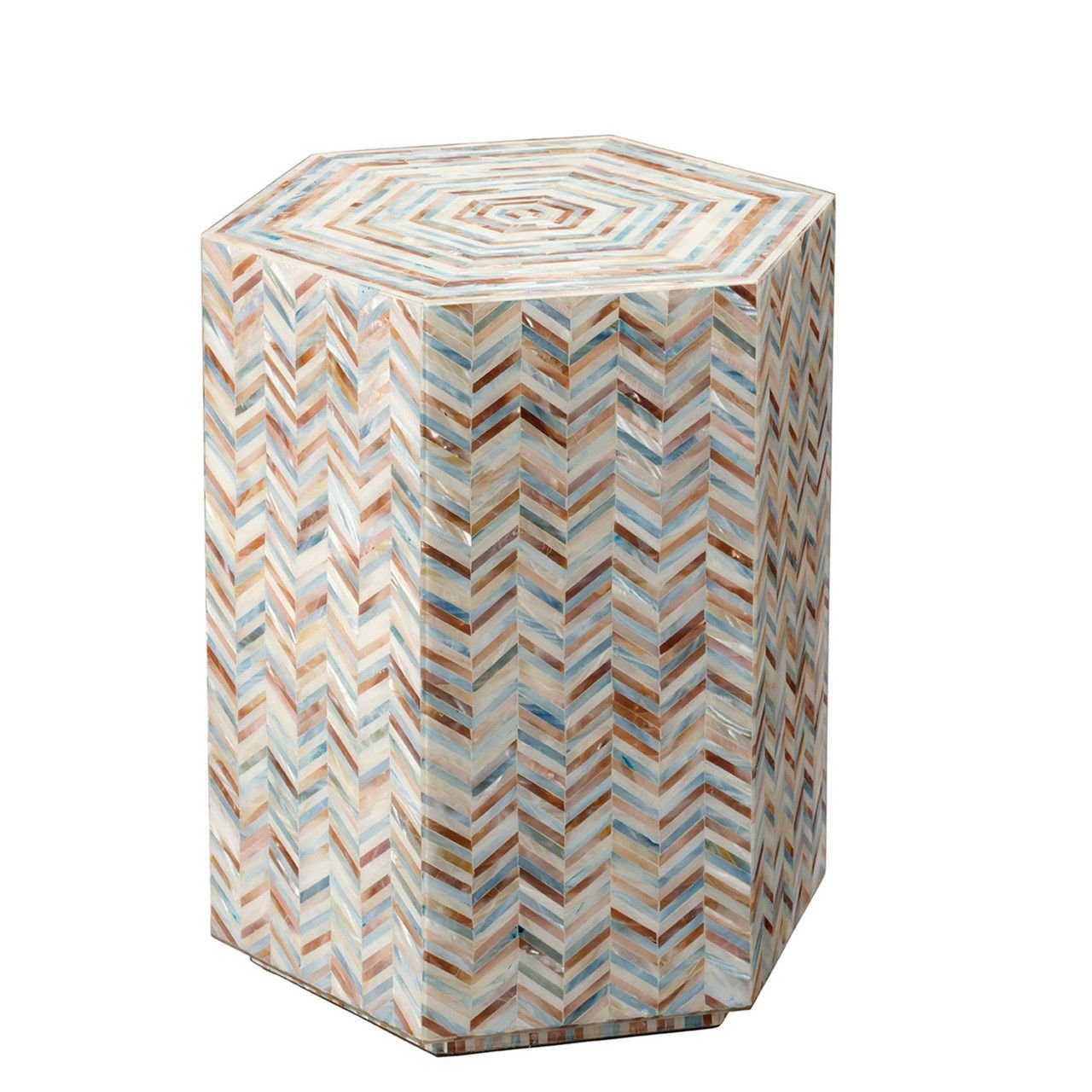 Linear mother of pearl side table by Ashborn furniture