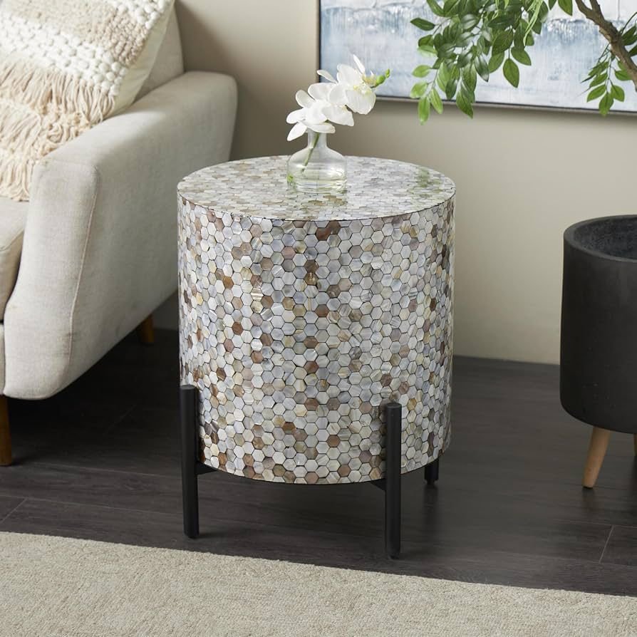 Serene mother of pearl side table by Ashborn furniture