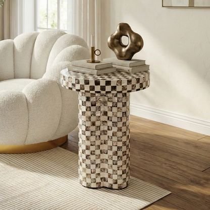 Pearl grid mother of pearl side table By Ashborn furniture