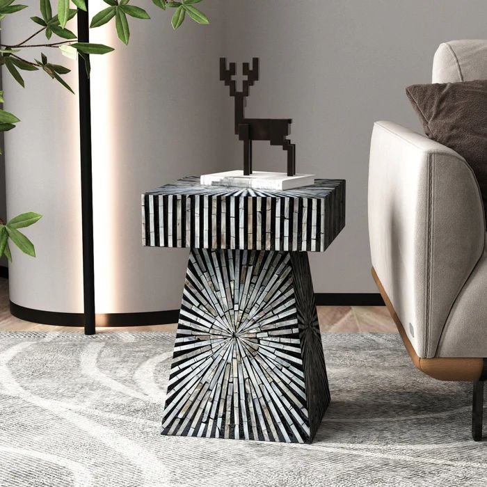 Prism mother of pearl side table by Ashborn furniture