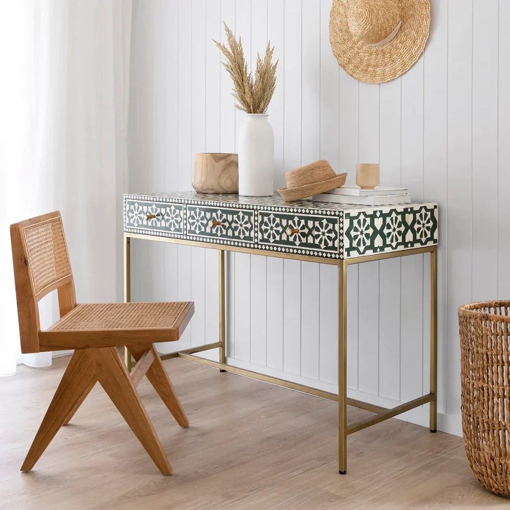 Azura bone inlay console table By Ashborn furniture