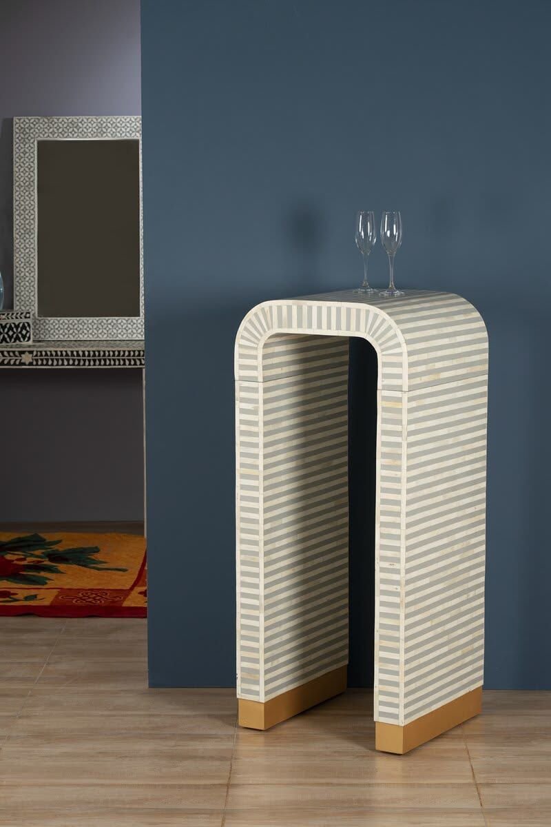 Elegant bone inlay console table by Ashborn furniture
