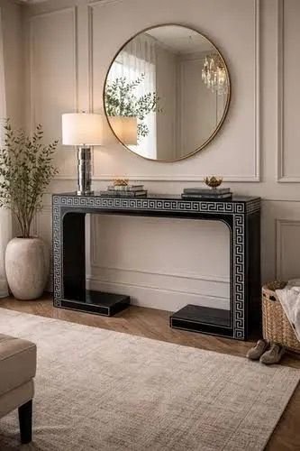 Mosaic bone inlay console table By Ashborn furniture