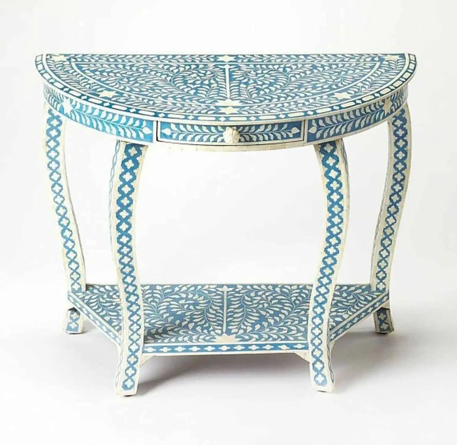 Floral Bone inlay console table By  Ashborn furniture