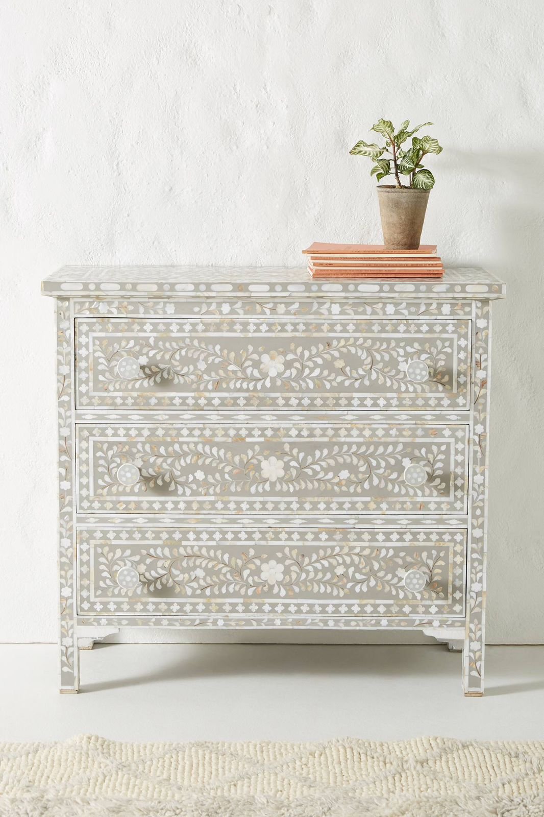 Timeless mother of pearl chest of drawer By Ashborn furniture