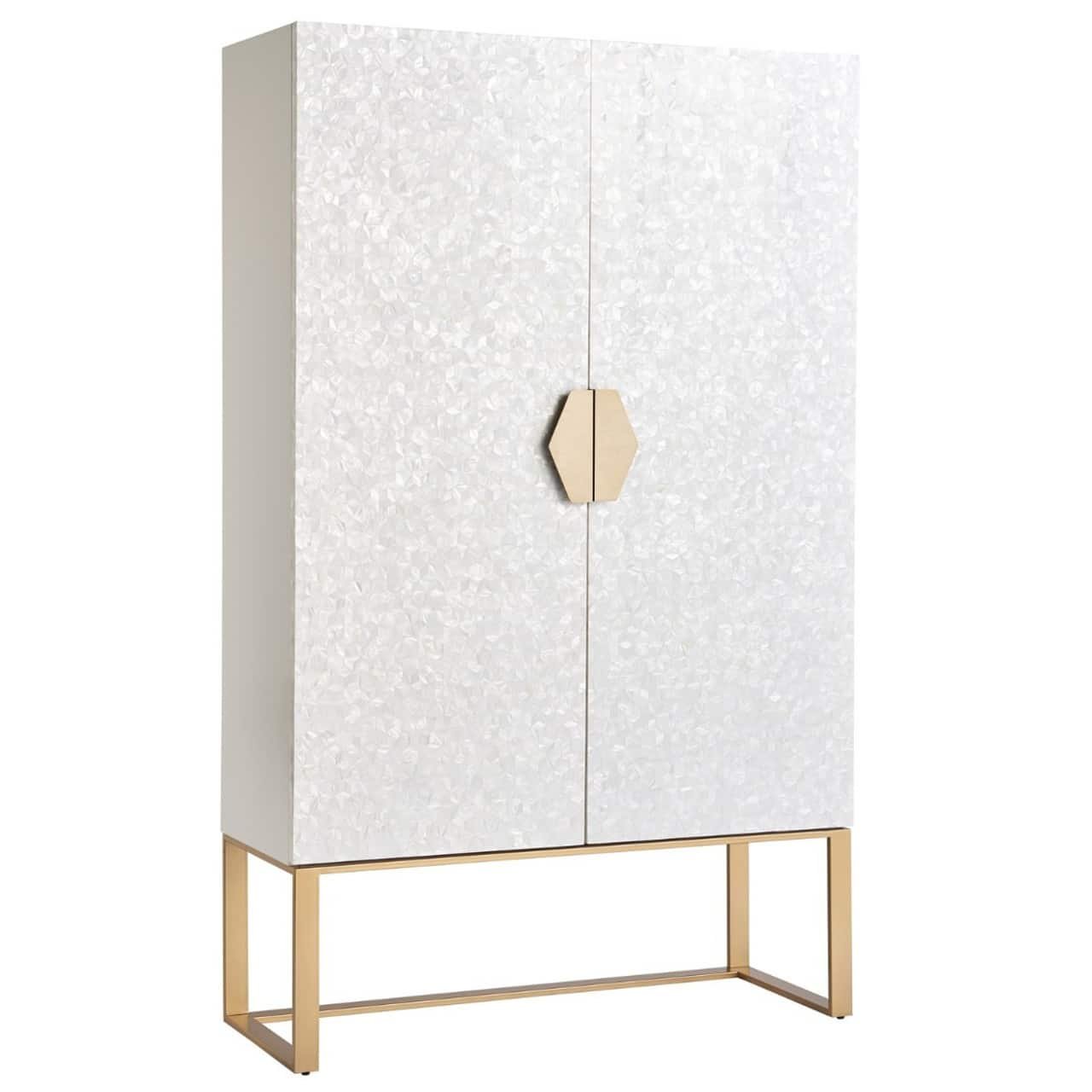 Royale mother of pearl bar cabinet by Ashborn furniture