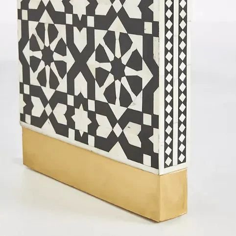 Jodha furniture moroccan Bone inlay waterfall console in black - Image 3