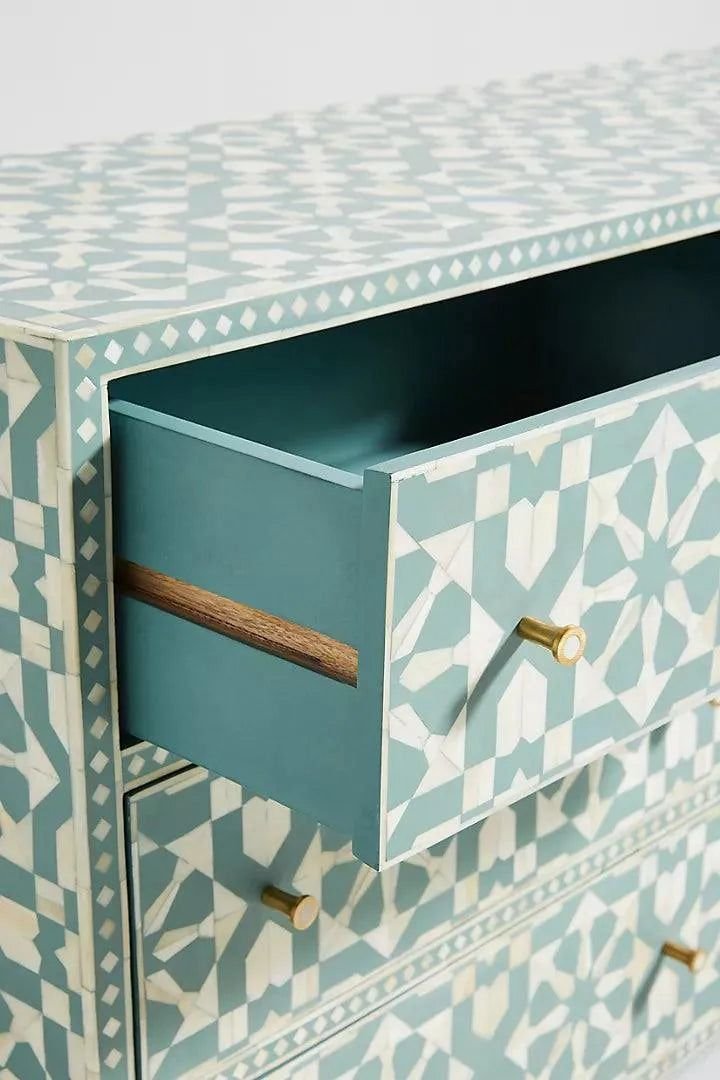 Jodha furniture moroccan Nine Bone inlay chest of drawer - Image 5