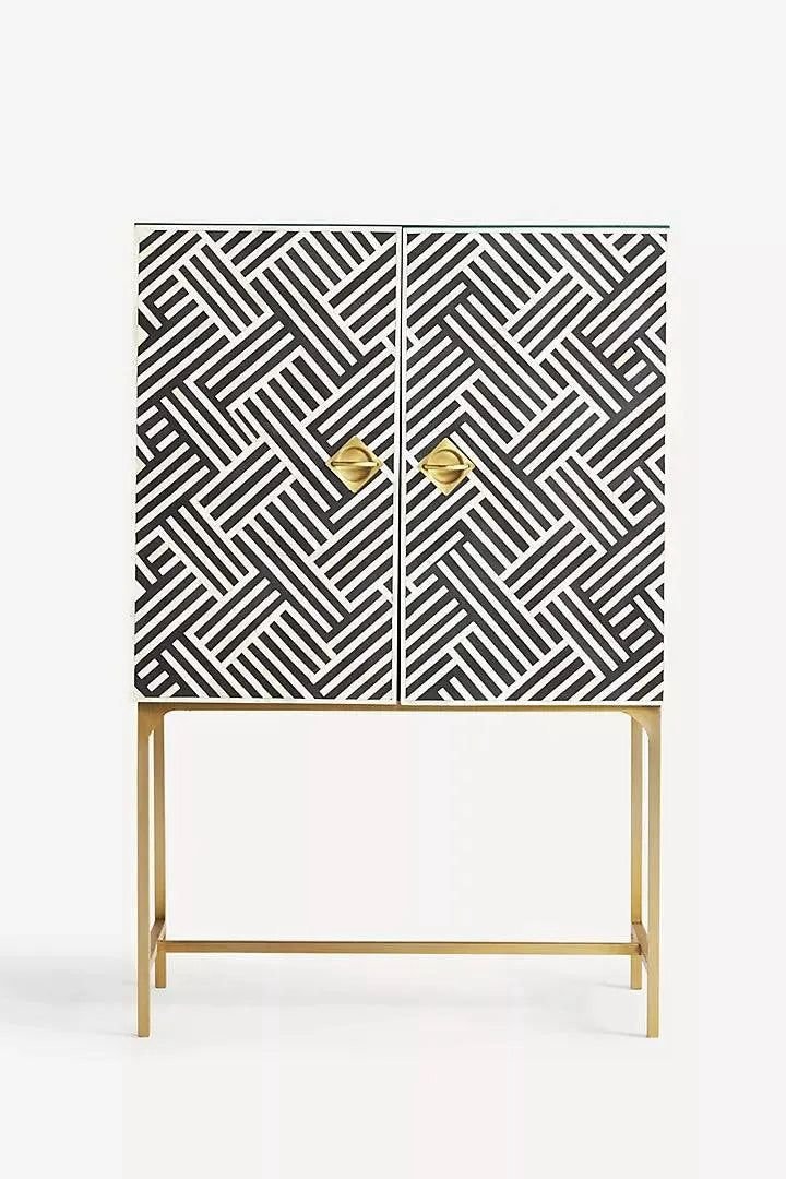 Jodha furniture optical inlay Bar cabinet - Image 2