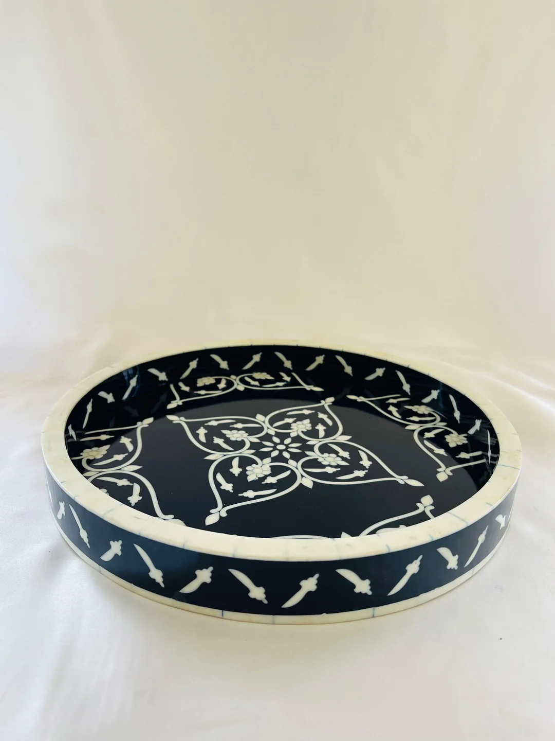Jodha Furniture Ivory Orbit Bone Inlay Tray - Image 2
