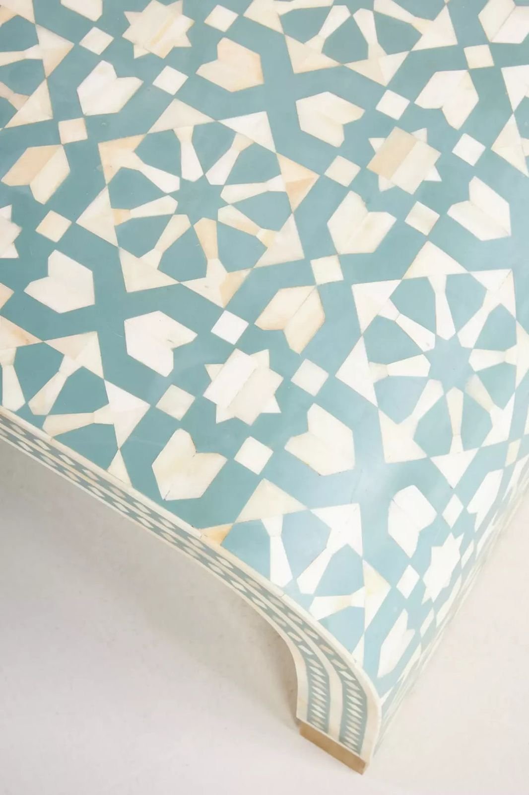 Jodha Furniture Marrakech Bone inlay waterfall coffeetable in seagreen            by Ashborn Furniture - Image 3