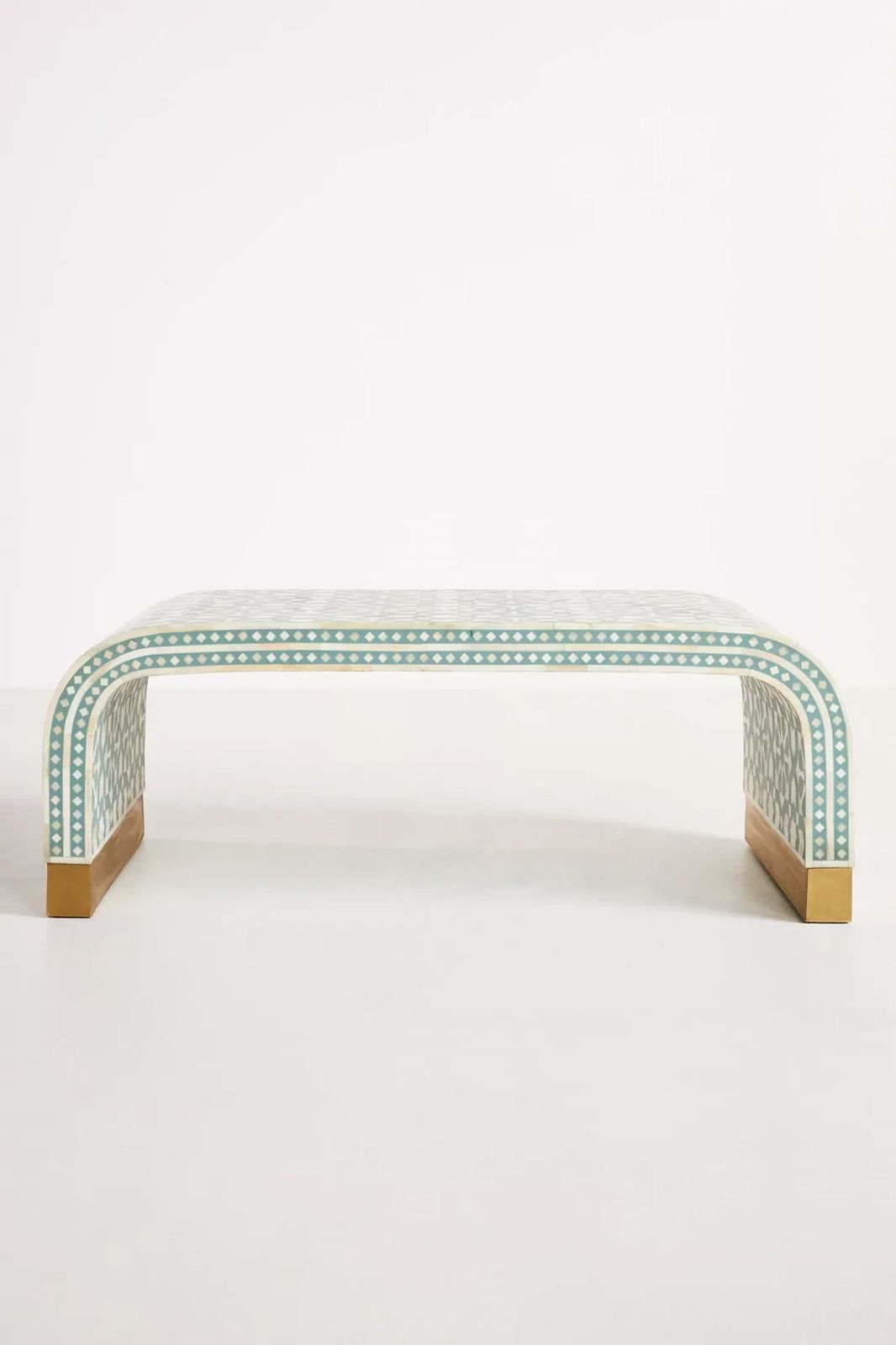 Jodha Furniture Marrakech Bone inlay waterfall coffeetable in seagreen            by Ashborn Furniture - Image 4