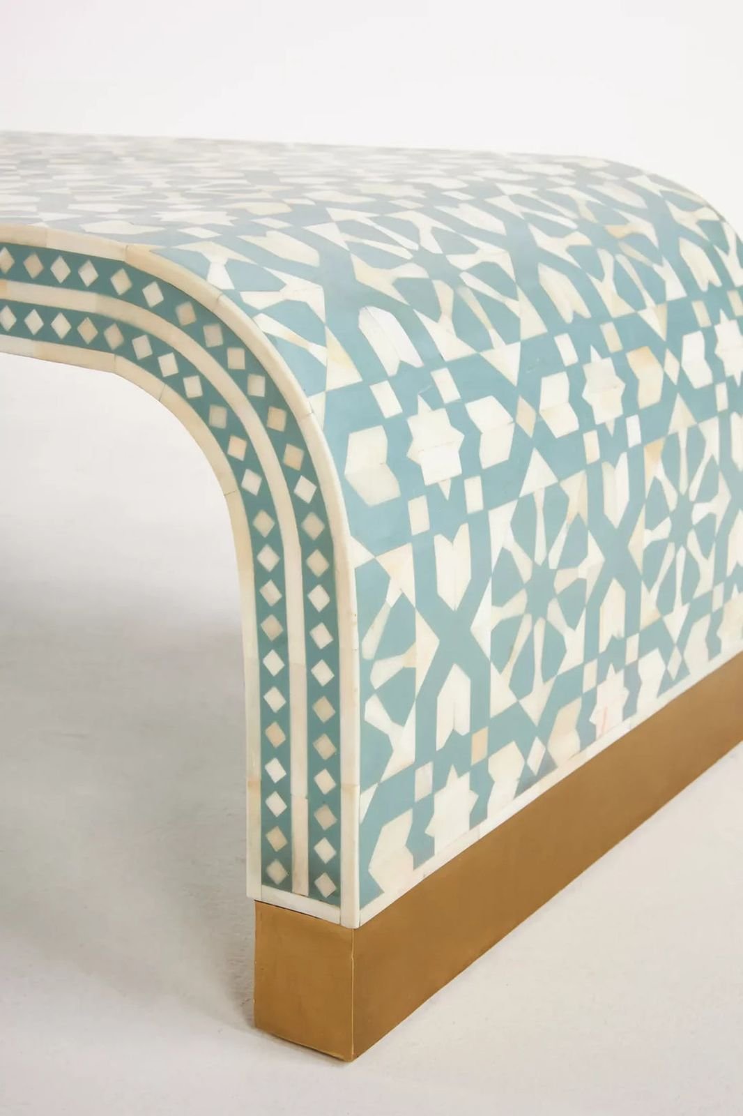 Jodha Furniture Marrakech Bone inlay waterfall coffeetable in seagreen            by Ashborn Furniture - Image 5