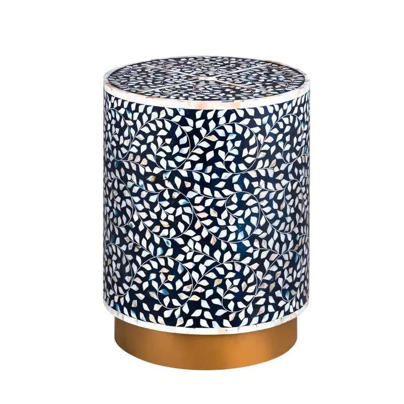 Jodha furniture  Megois handmade block end table mother of pearl       by Ashborn Furniture - Image 2
