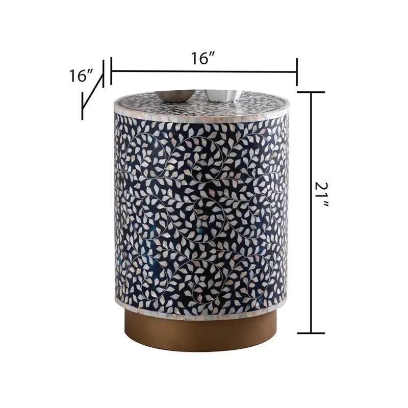 Jodha furniture  Megois handmade block end table mother of pearl       by Ashborn Furniture - Image 4