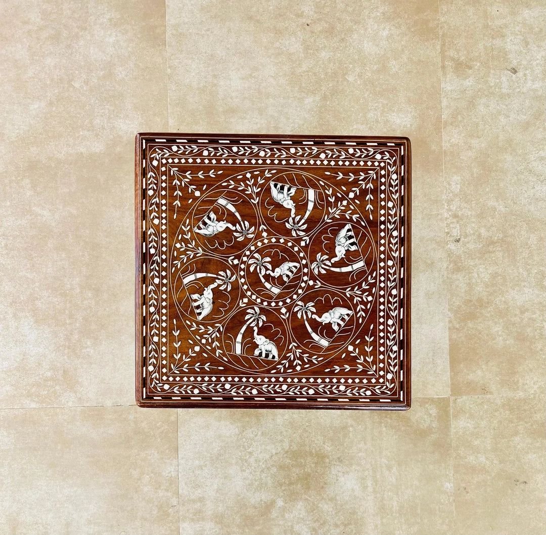 Jodha furniture berma teak bone inlay end table          by Ashborn Furniture - Image 4