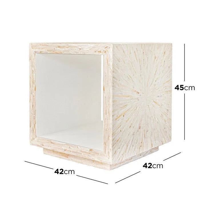 Jodha Furniture Aurora Mother of pearl inlay side table      by Ashborn Furniture - Image 4