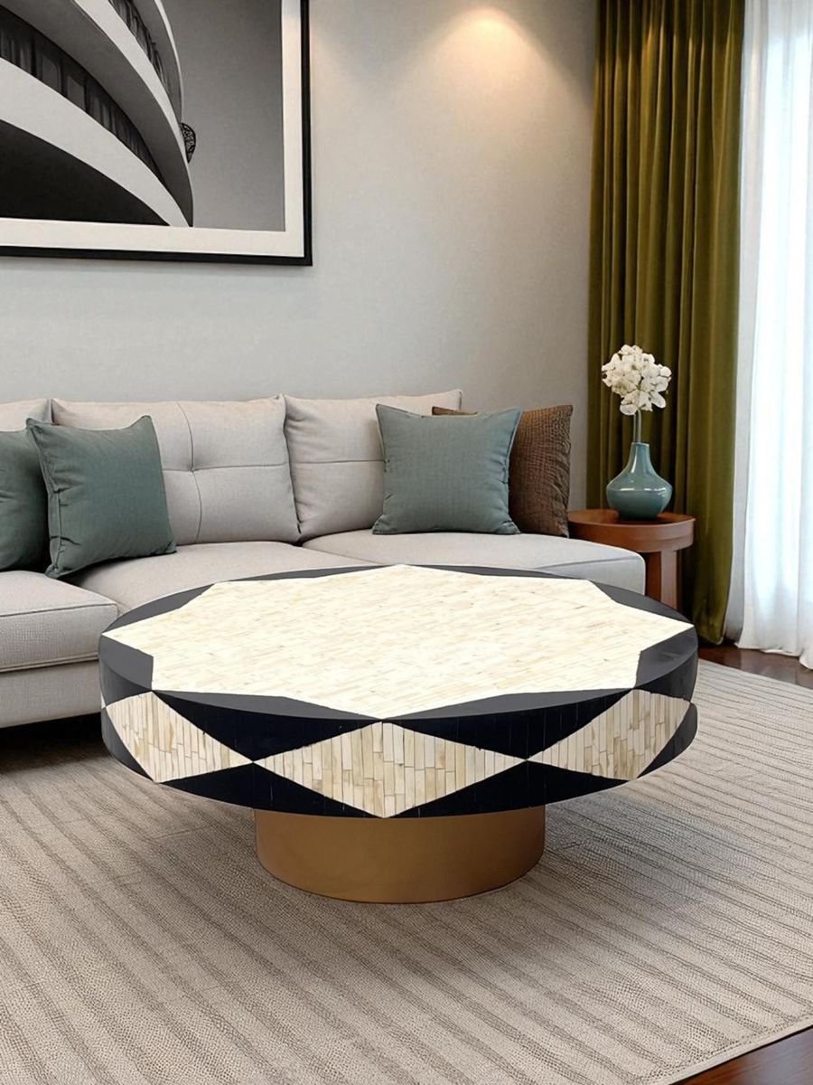 Jodha furniture bone inlay black philly round table By Ashborn furniture - Image 2